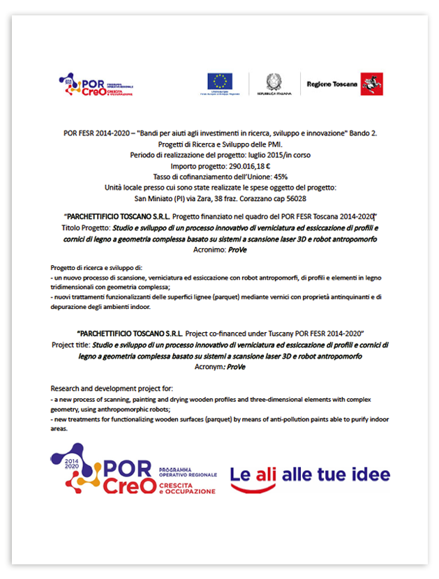 Progetto finanziato nel quadro del POR FESR Toscana 2014-2020 San Miniato